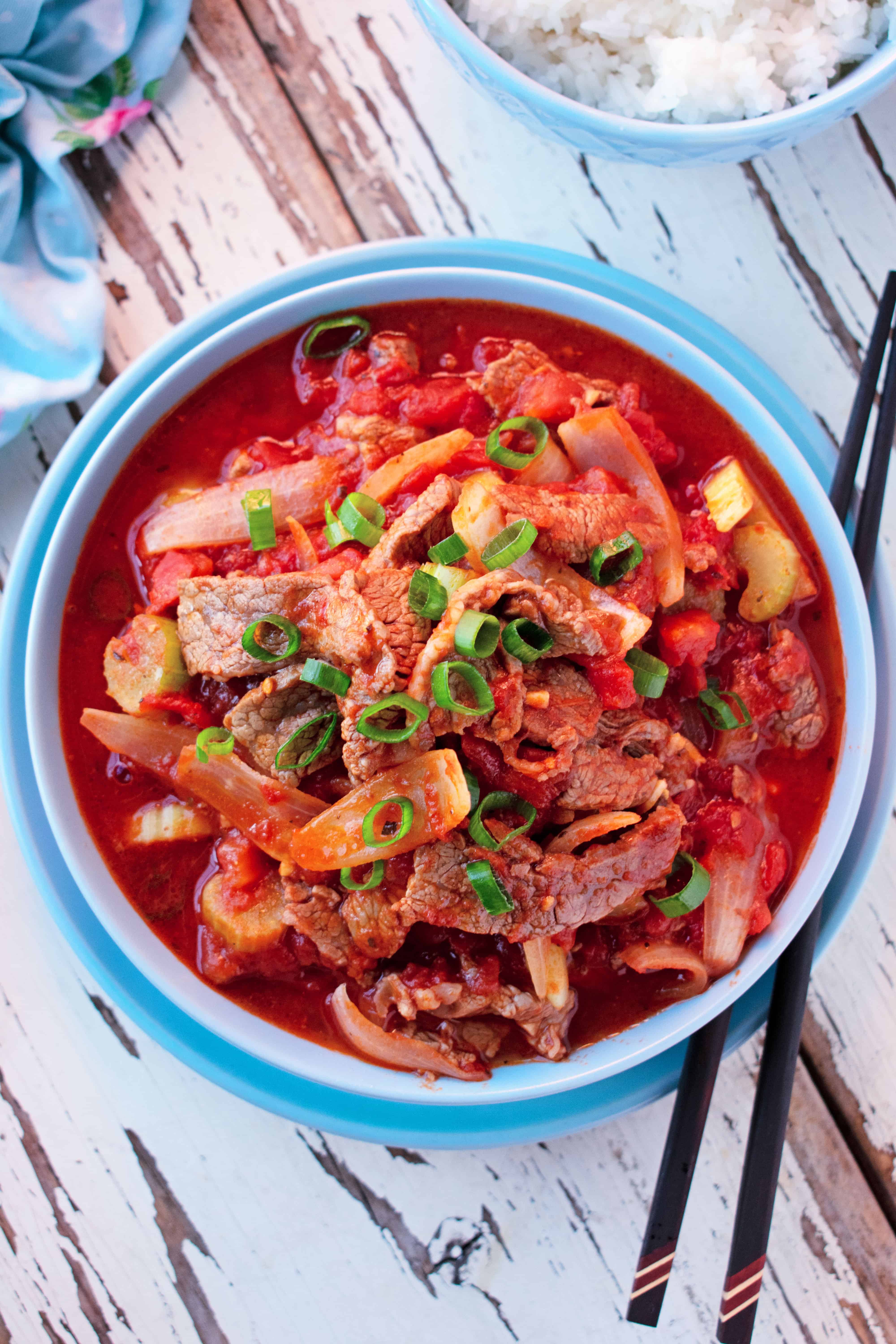 Vietnamese Beef and Celery in Tomato Sauce