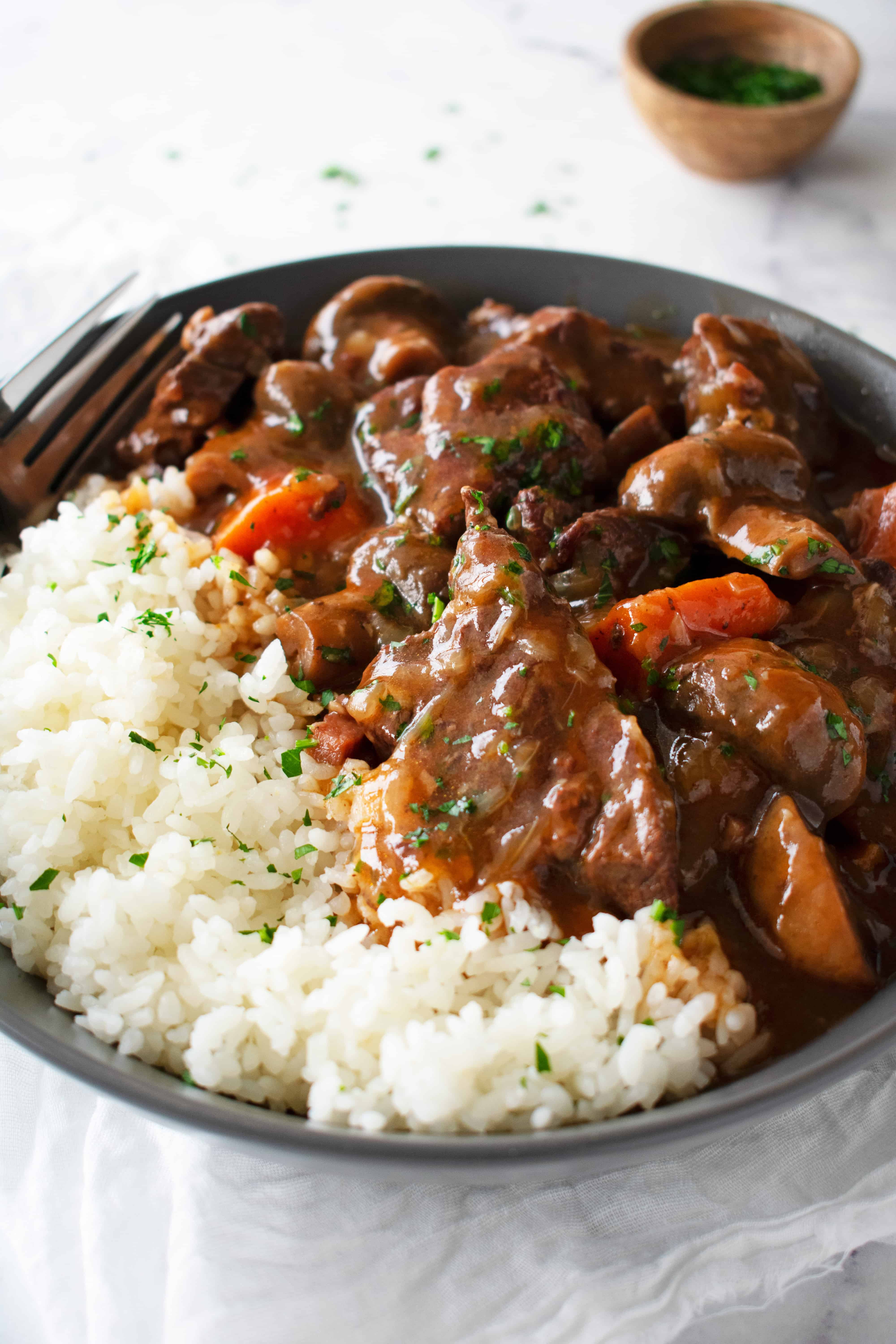 Tender Beef Bourguignon in the Pressure Cooker